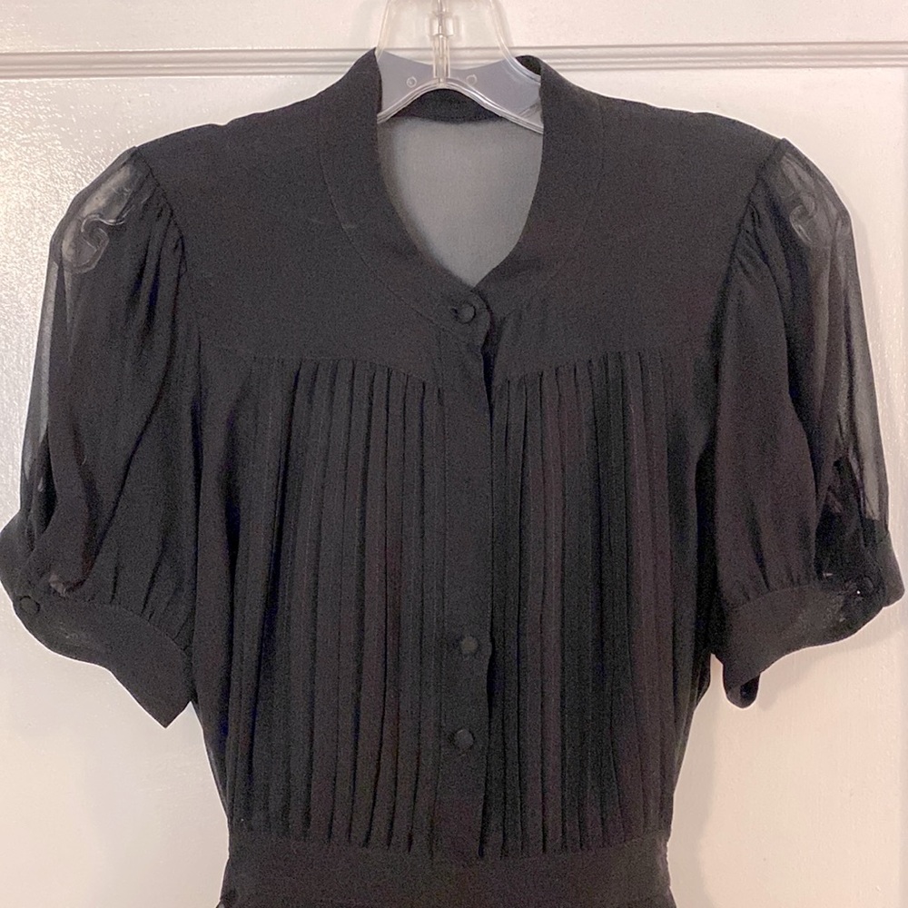 BCBG Maxazria black silk top